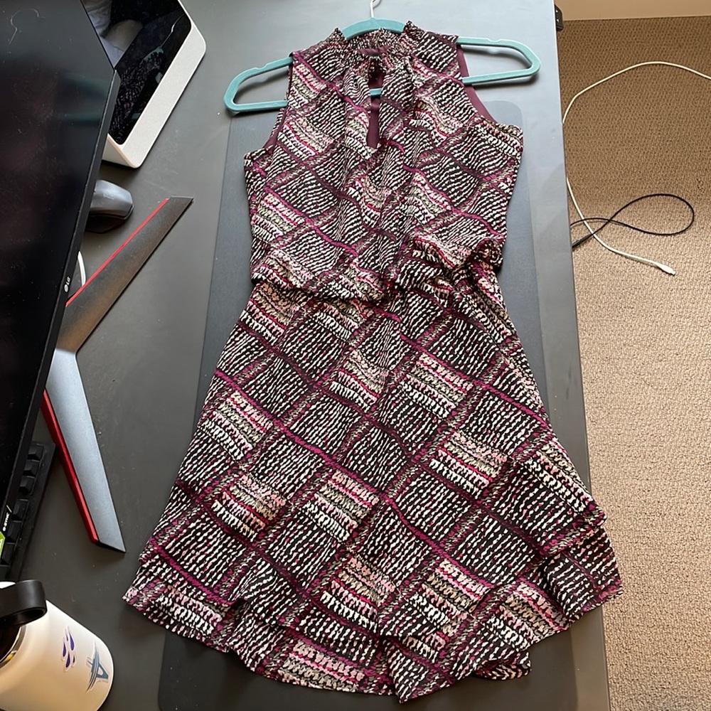 White House black market purple knee-length dress